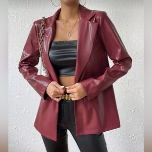 Burgundy Women's Chic Red Blazer